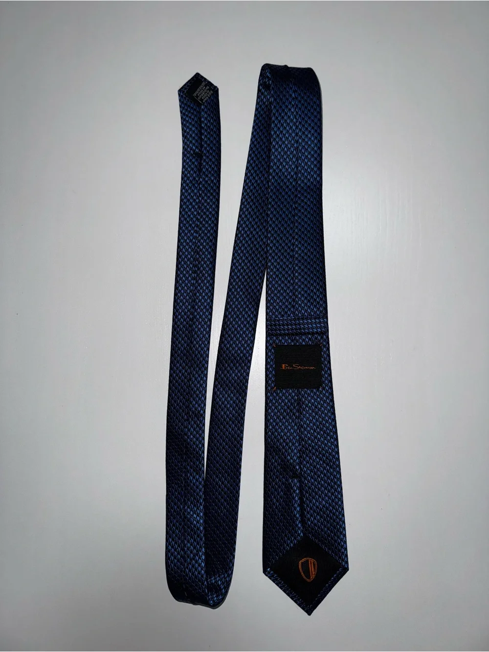 Ben Sherman silk Navy Blue Micro-Pattern Men's Tie